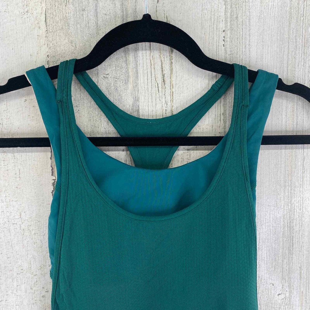 Lululemon Workout All Sport Support Tank Womens 2 Green Layered Racer Back - Picture 4 of 9